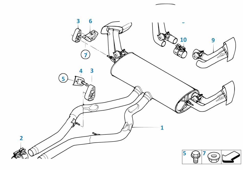 Выхлопная система бмв е39 схема