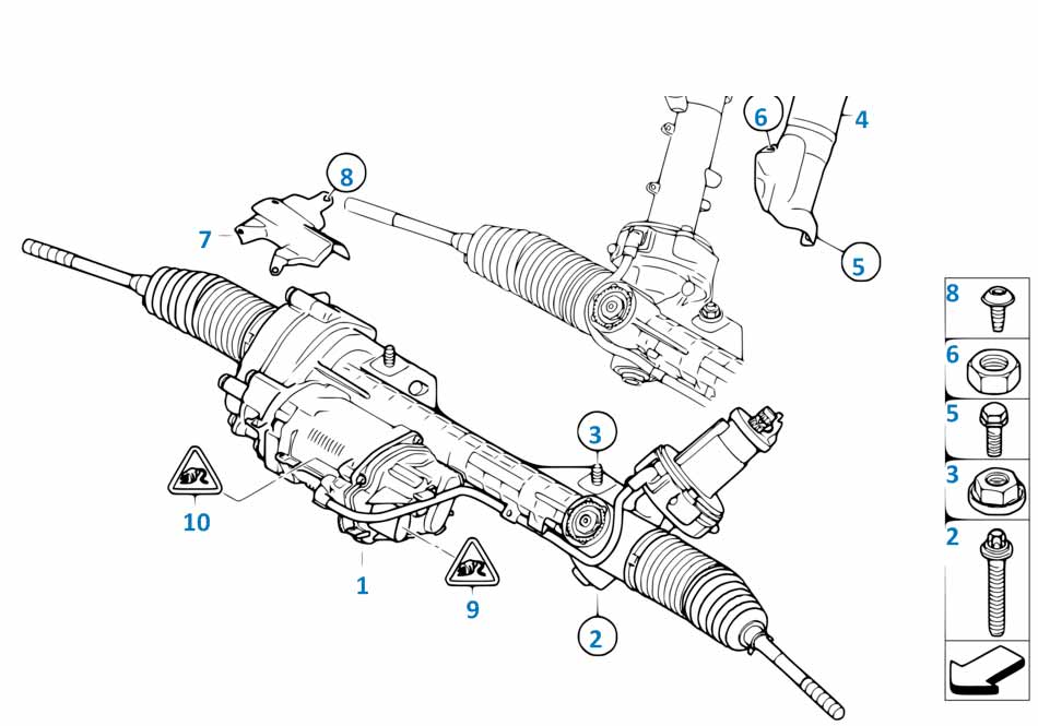 Схема рулевой рейки бмв х1