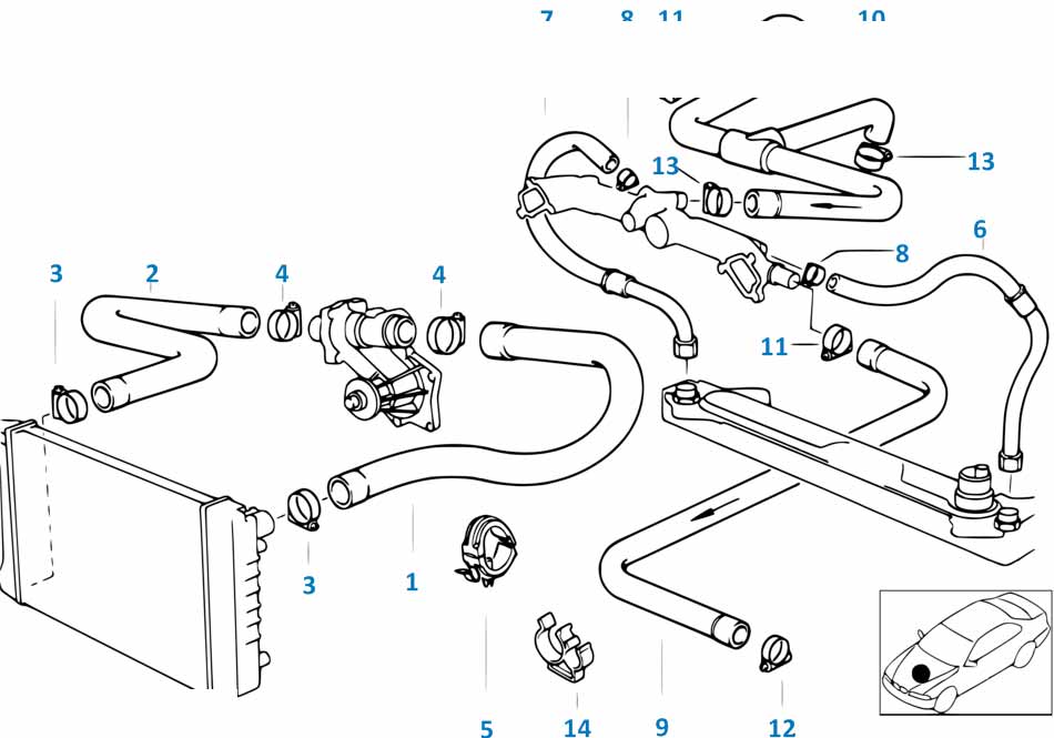 Схема охлаждения двигателя бмв е60