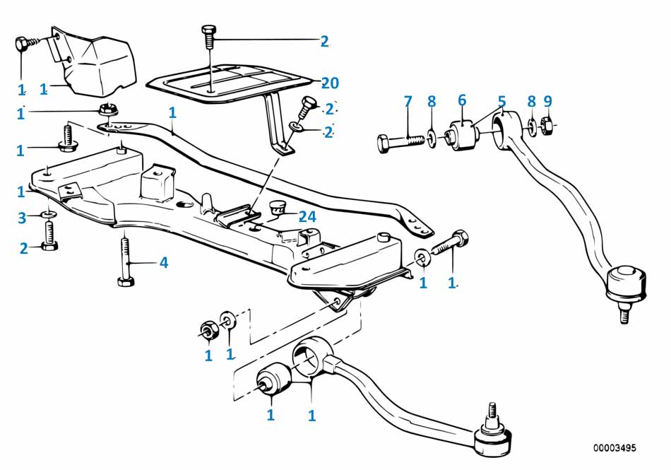 Схема передней подвески bmw e34